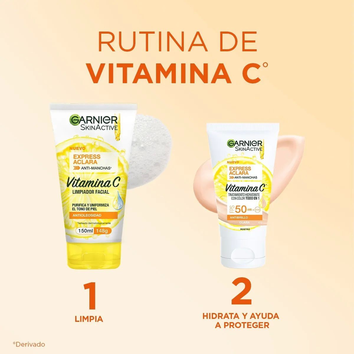 Kit Garnier Express Aclara; All In 1 Claro+ Gel Limpiador