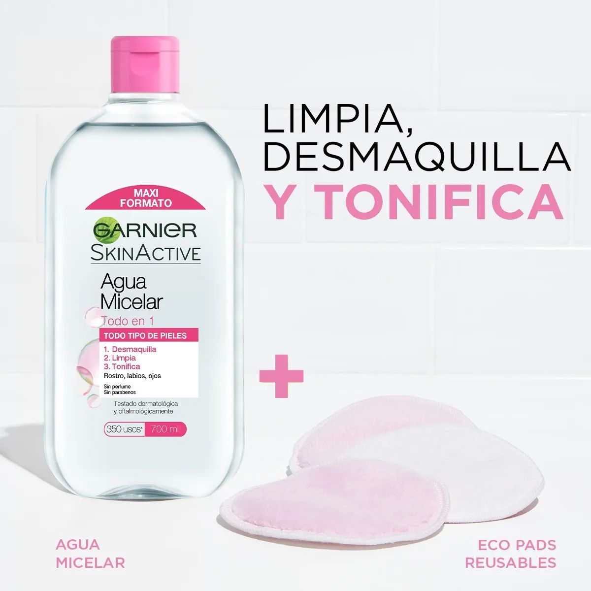 Kit Garnier Agua Micelar Y Pads - Todo En 1 - 700ml