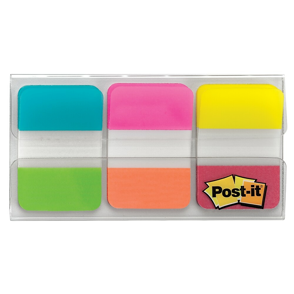 BANDERITAS ADHESIVAS RÍGIDAS POST-IT 3M 6 COLORES NEÓN 25.4mm x 38.1mm
