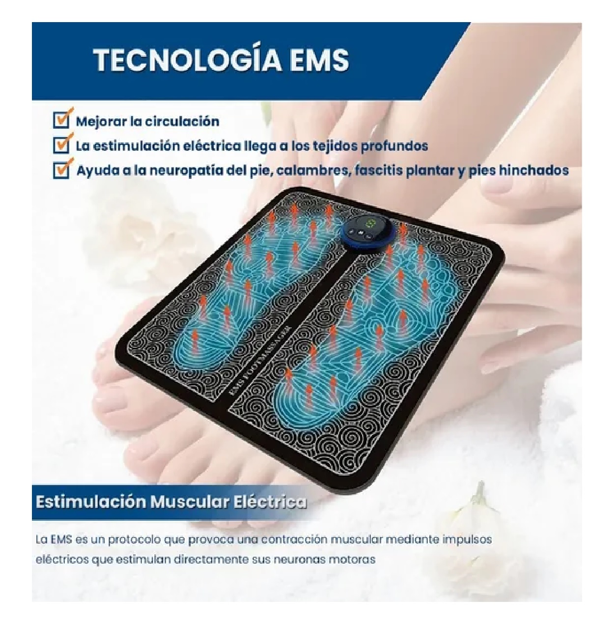 Masajeador de pies EMS pulsos electricos - Contra el Estrés