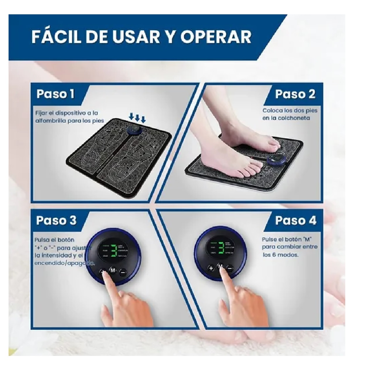 Masajeador De Pies Eléctrico Con 6 Modos 9 Intensidades