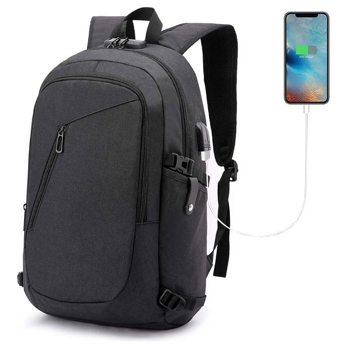Mochila Antirrobo Para Portátil Con Cargador Usb.