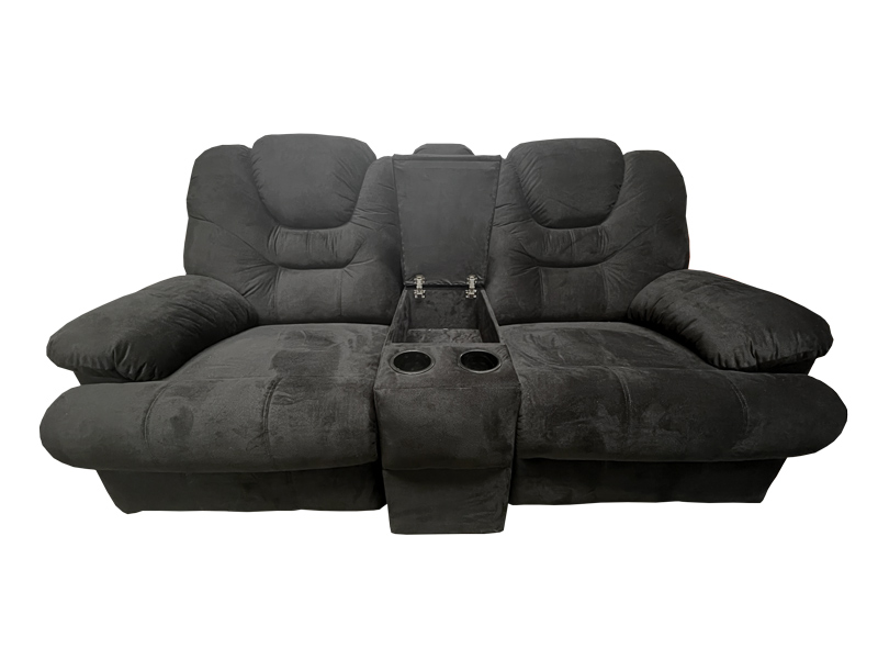 RECLINABLE DOBLE TOLEDANO TERCIOPELO NEGRO ESPACIO MUEBLES UNICAMENTE VENTA Y ENTREGA EN CIUDAD DE MEXICO Y AREA METROPOLITANA