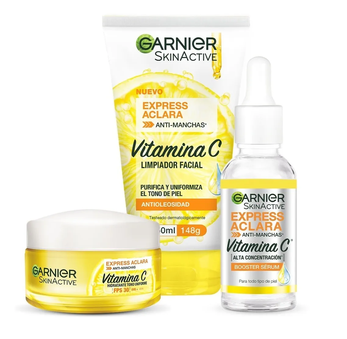 Kit Garnier Express Aclara: Serum Crema Gel Con Vitamina C