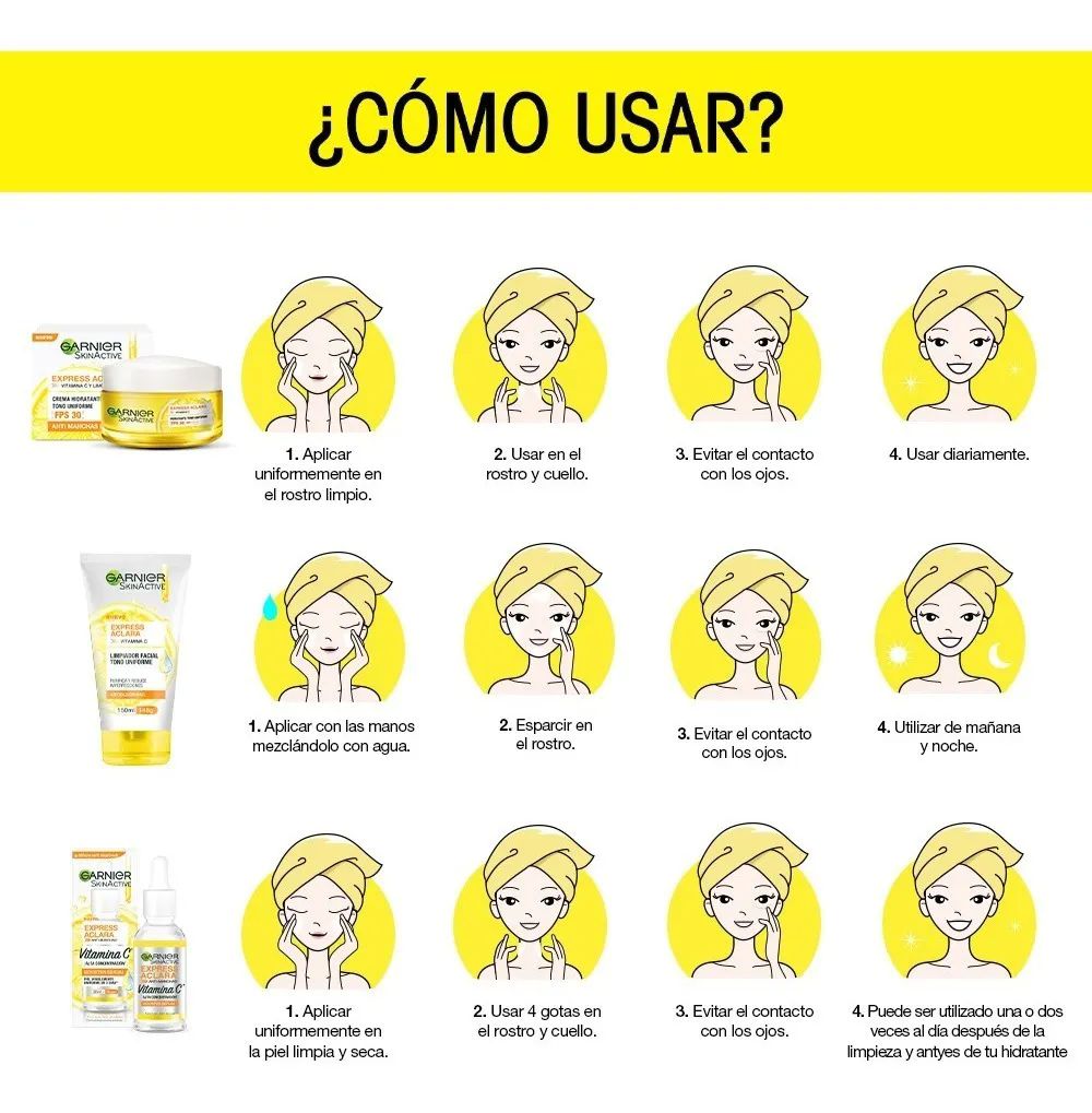 Kit Garnier Express Aclara: Serum Crema Gel Con Vitamina C