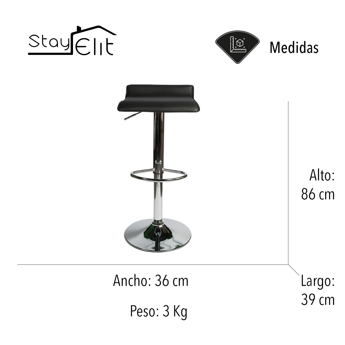 Bancos para Barra y Cocina Taburetes de Bar Ergonómicos Altura Ajustable y Rotación de 360.