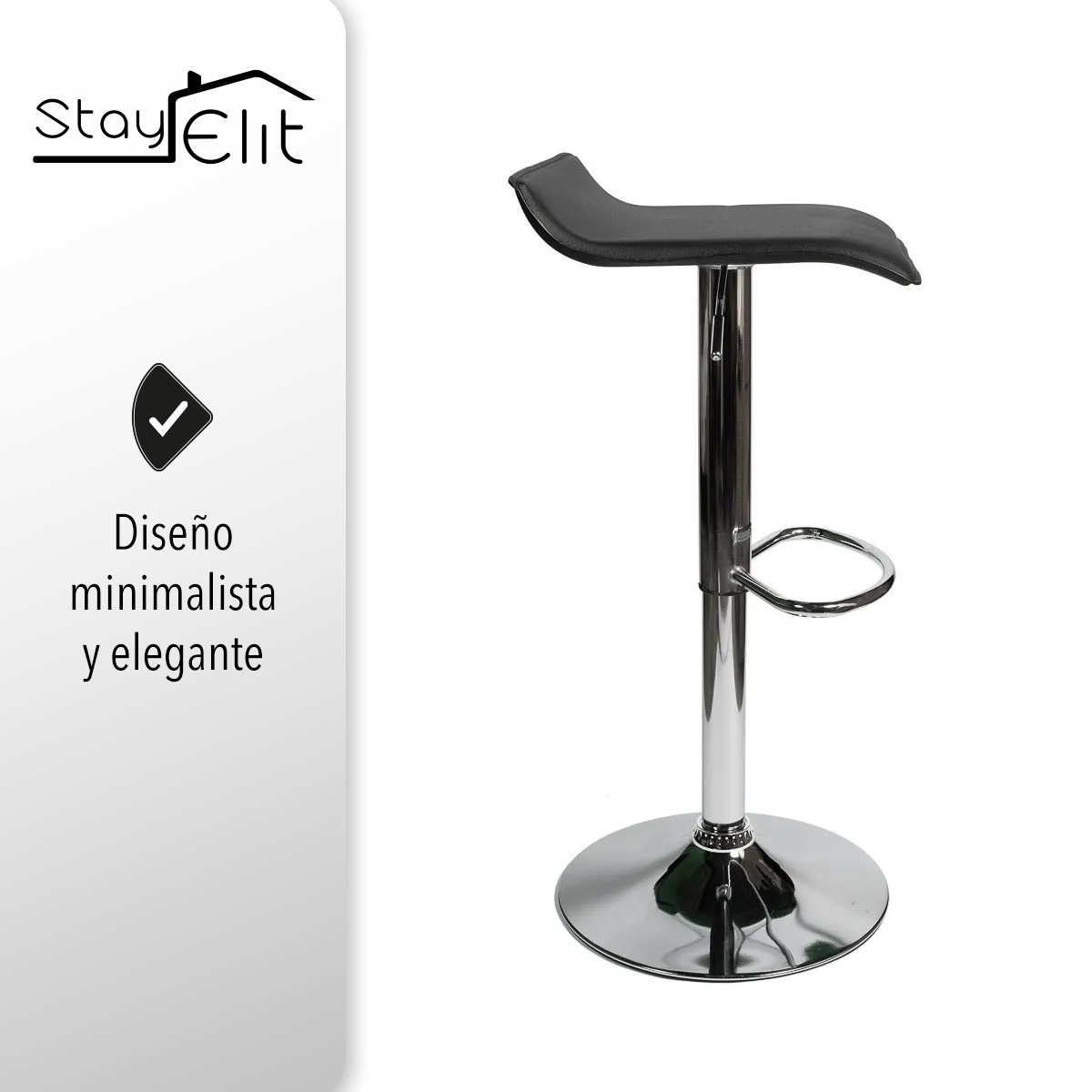 Bancos para Barra y Cocina Taburetes de Bar Ergonómicos Altura Ajustable y Rotación de 360.