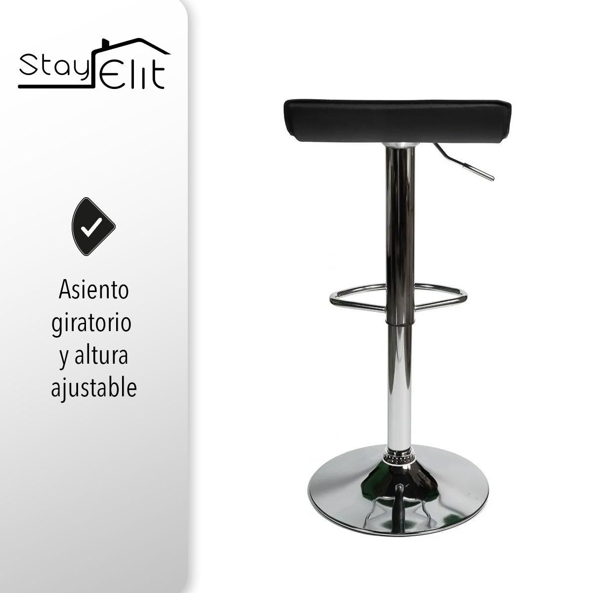 Bancos para Barra y Cocina Taburetes de Bar Ergonómicos Altura Ajustable y Rotación de 360.