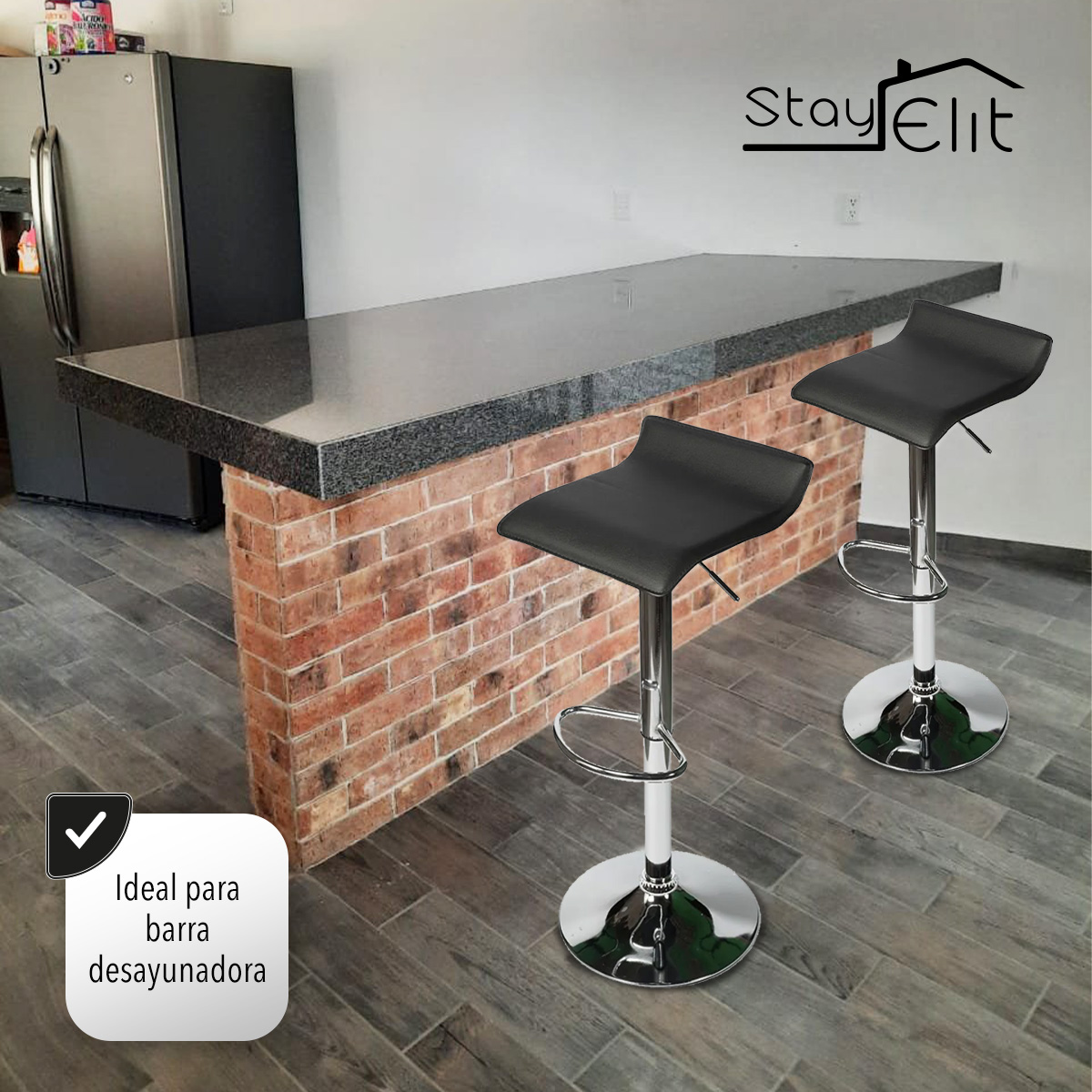 Bancos para Barra y Cocina Taburetes de Bar Ergonómicos Altura Ajustable y Rotación de 360.