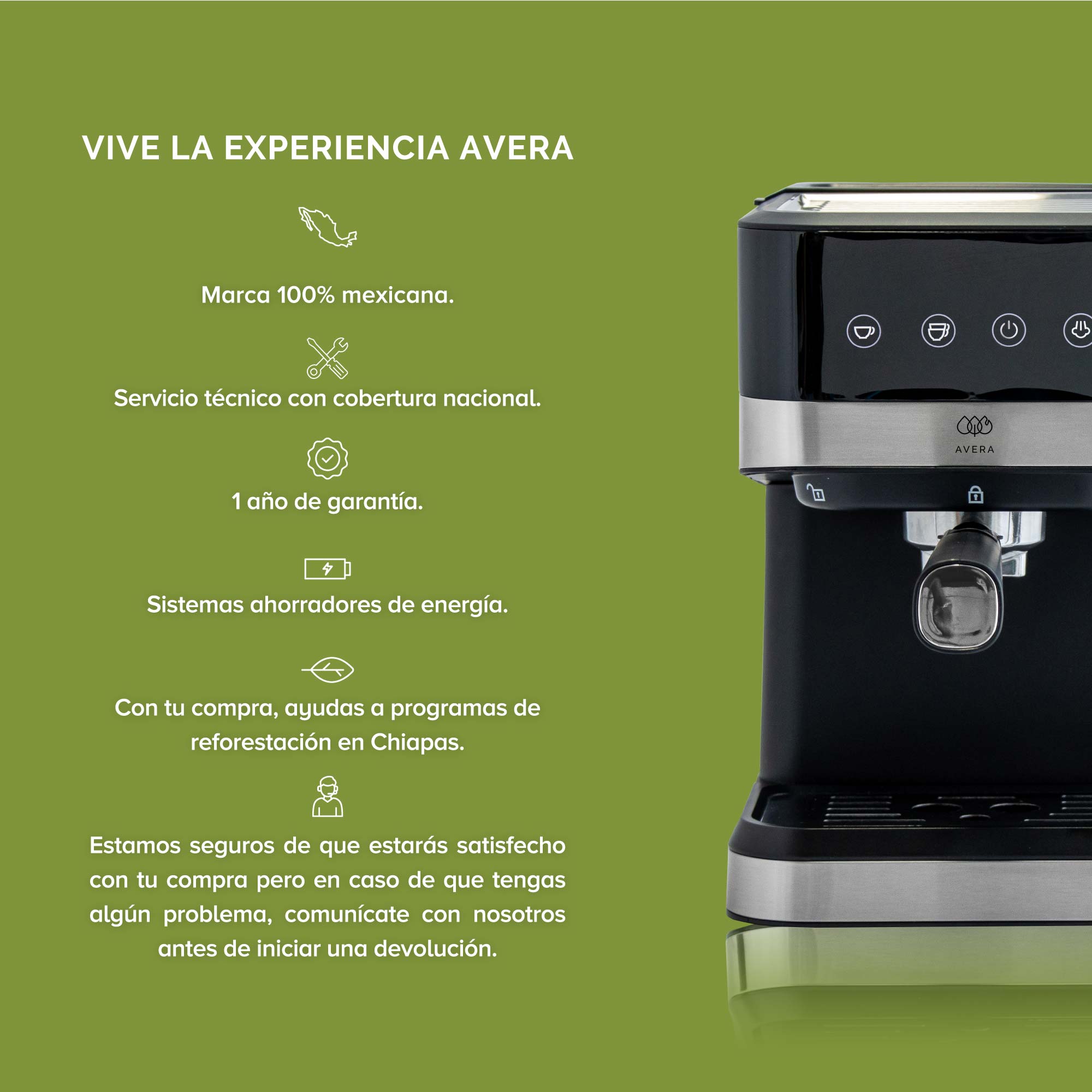Cafetera Café Expreso Y Cappuccino Automática Avera CAF03