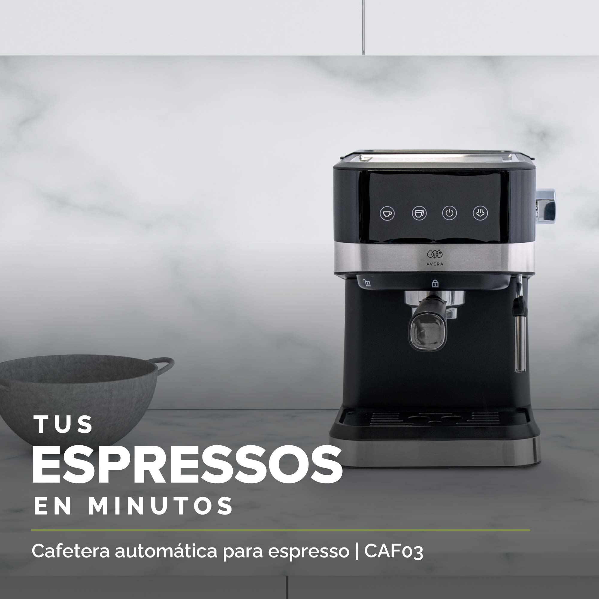 Cafetera Café Expreso Y Cappuccino Automática Avera CAF03