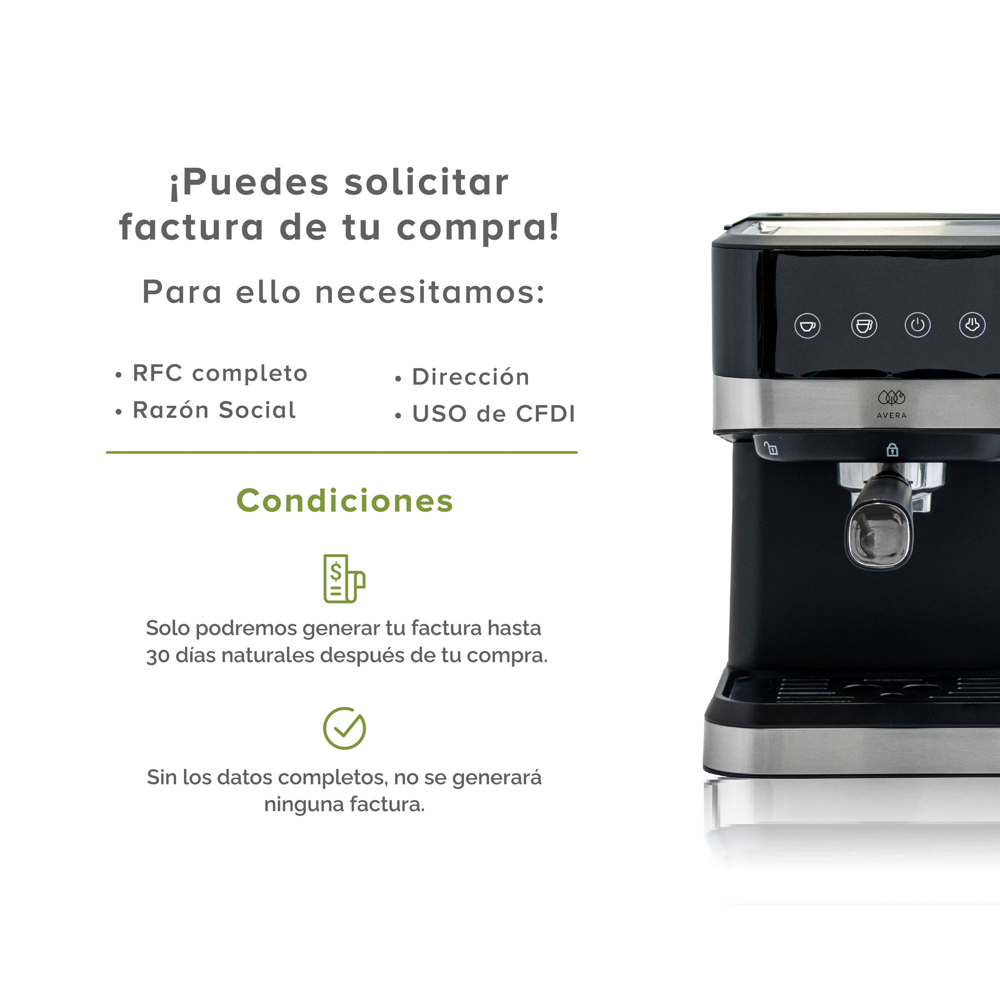 Cafetera Café Expreso Y Cappuccino Automática Avera CAF03