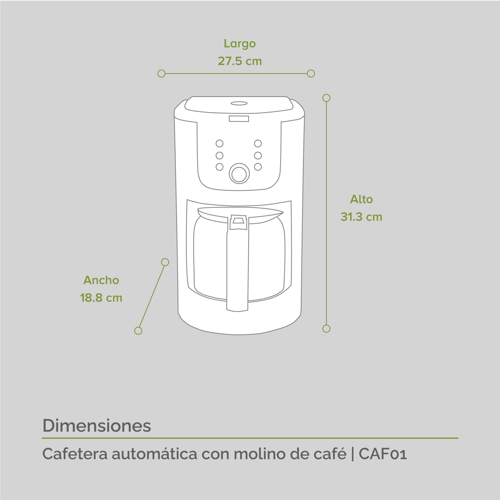 Cafetera Automática Con Molino Integrado De Café Avera CAF01