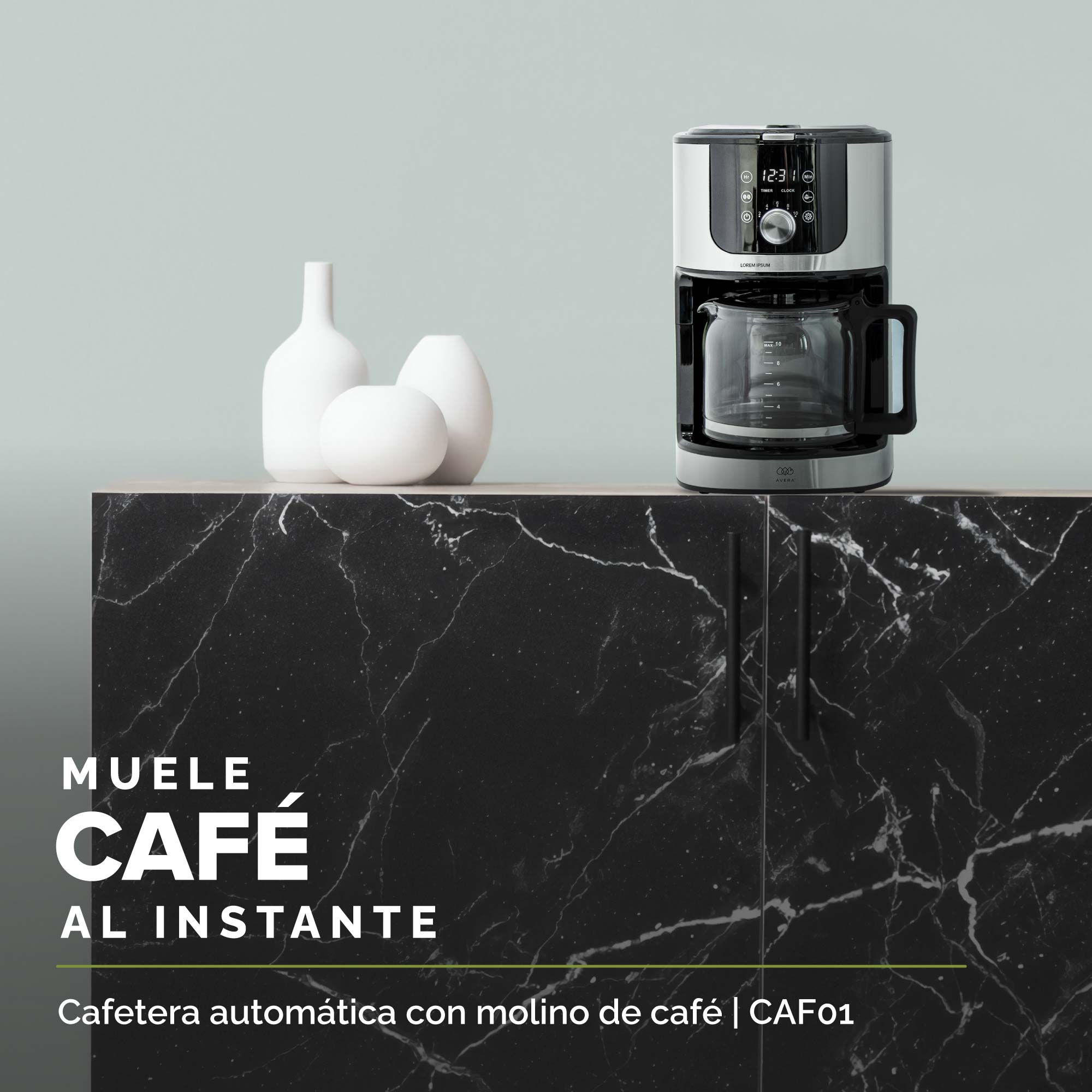 Cafetera Automática Con Molino Integrado De Café Avera CAF01
