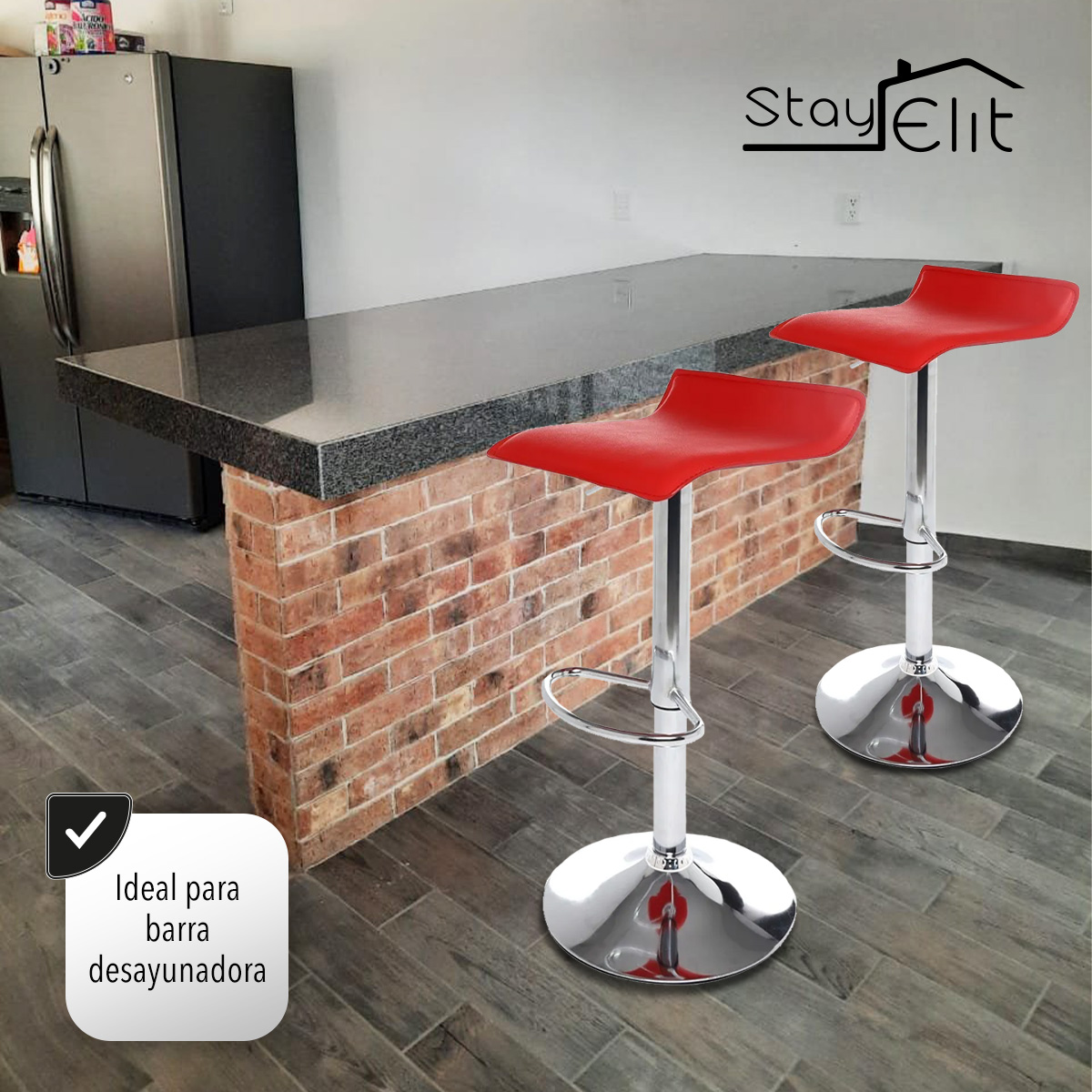 Bancos para Barra y Cocina Taburetes de Bar Ergonómicos Altura Ajustable y Rotación de 360