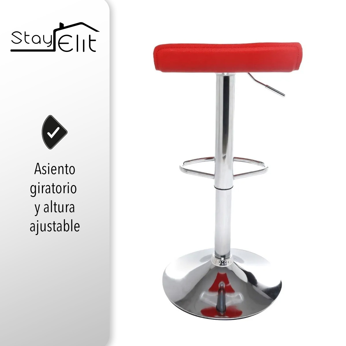 Bancos para Barra y Cocina Taburetes de Bar Ergonómicos Altura Ajustable y Rotación de 360