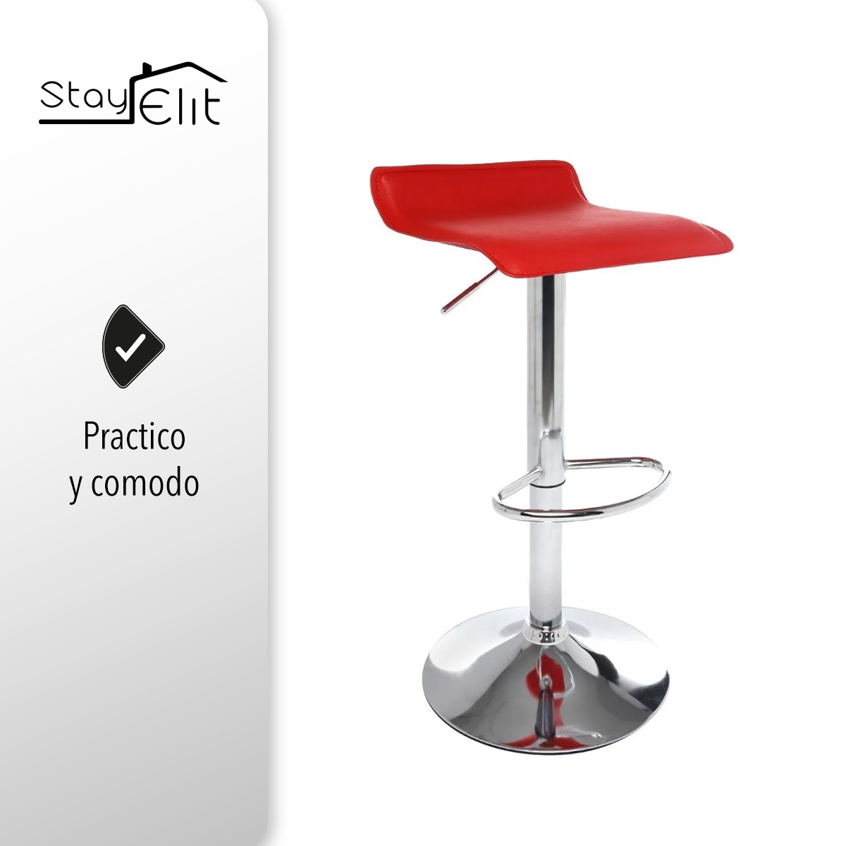 Bancos para Barra y Cocina Taburetes de Bar Ergonómicos Altura Ajustable y Rotación de 360