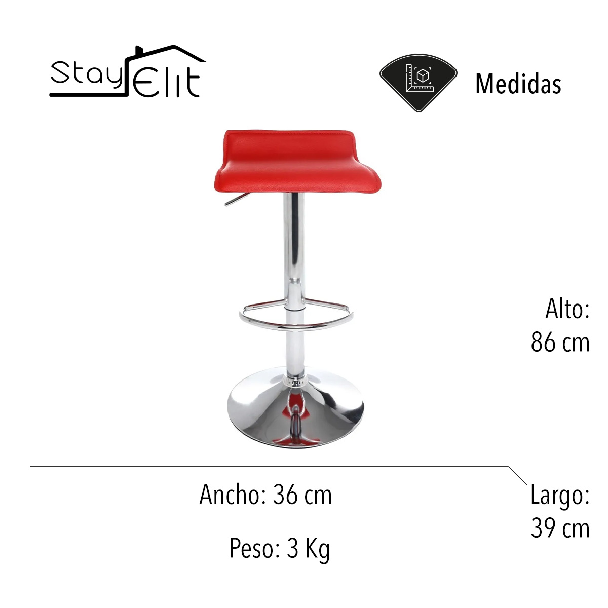 Bancos para Barra y Cocina Taburetes de Bar Ergonómicos Altura Ajustable y Rotación de 360