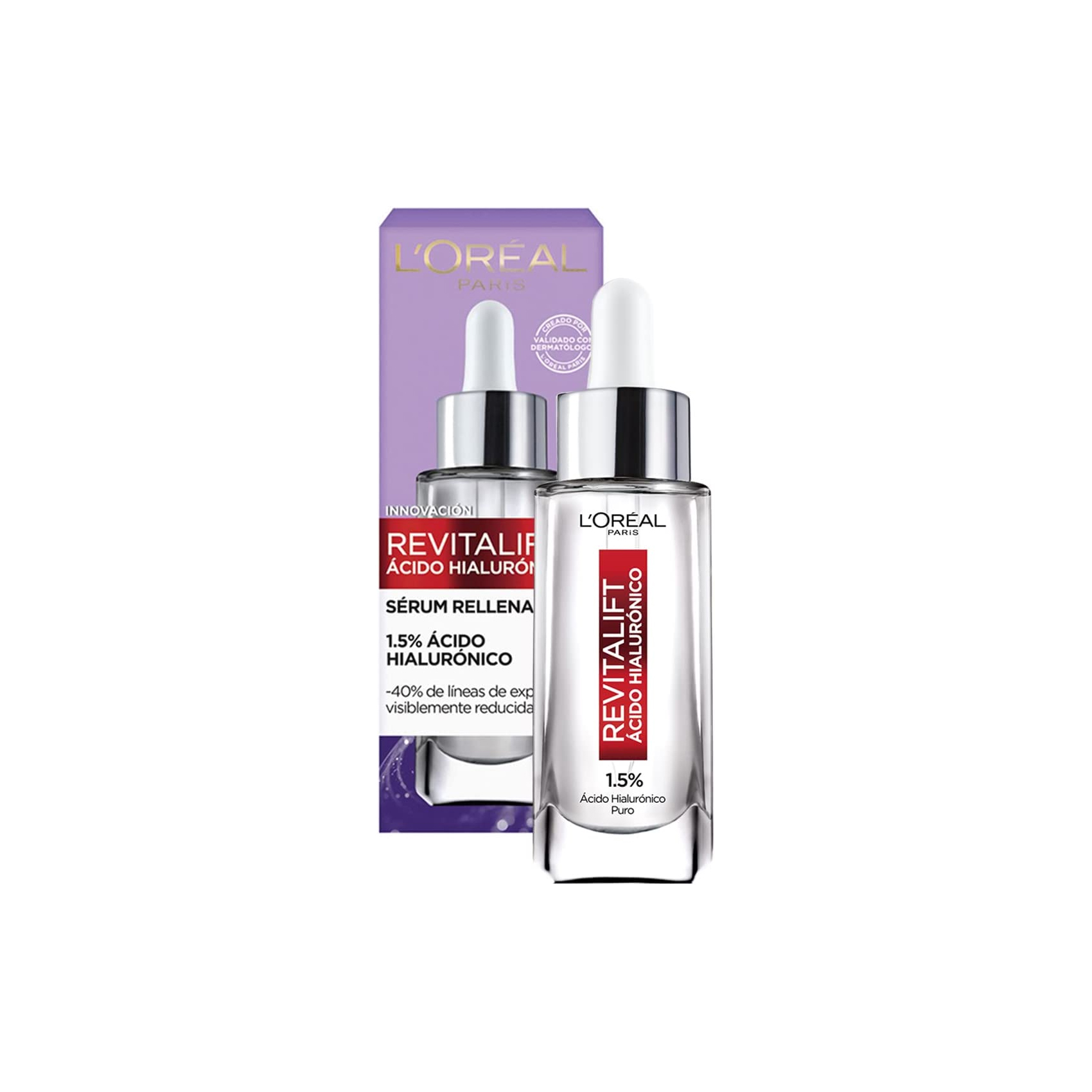 L'Oreal Paris Serum Rellenador Facial Anti Arrugas Acido Hialuronico Revitalift 30ml