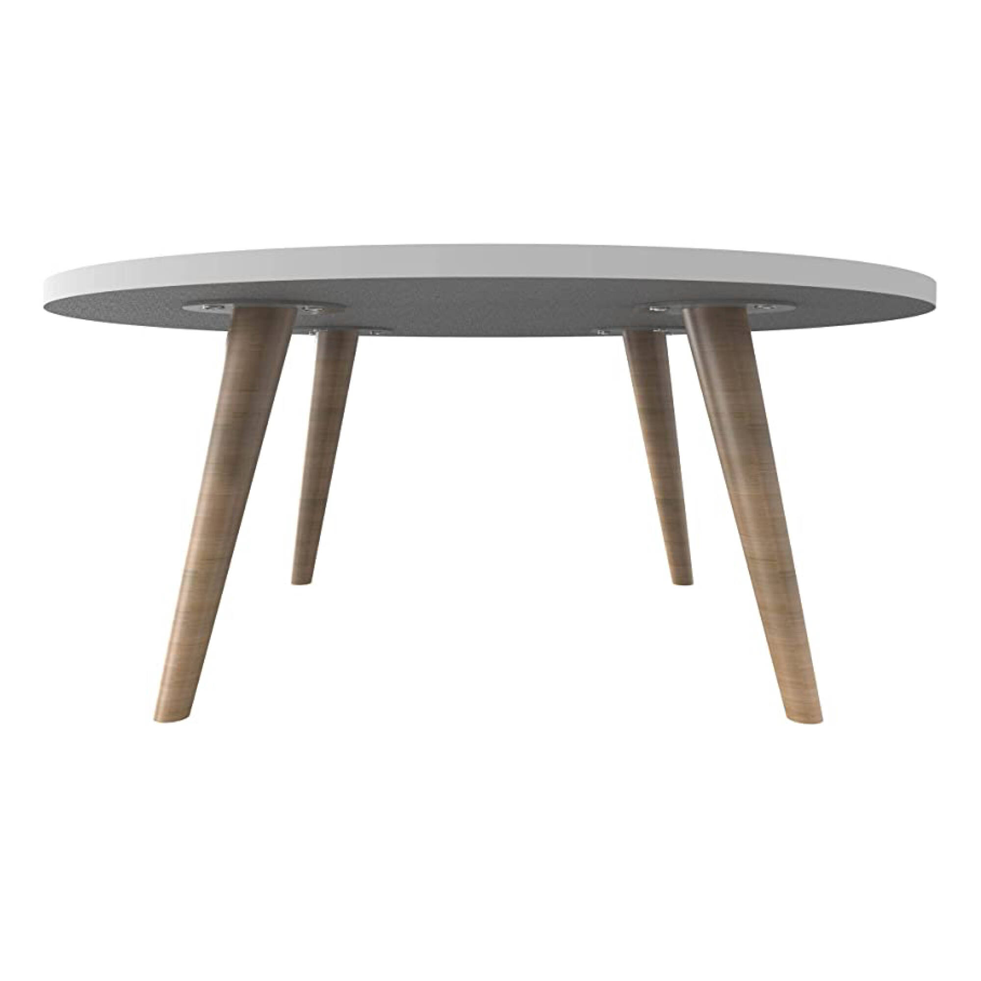 Línea Italia Mesa Central Circular S900 Blanco | para Hogar, Recepción o Sala de Estar | Ideal para Espacios Reducidos, Patas de Madera, Estilo Escandinavo | Alta Calidad y Resistencia.
