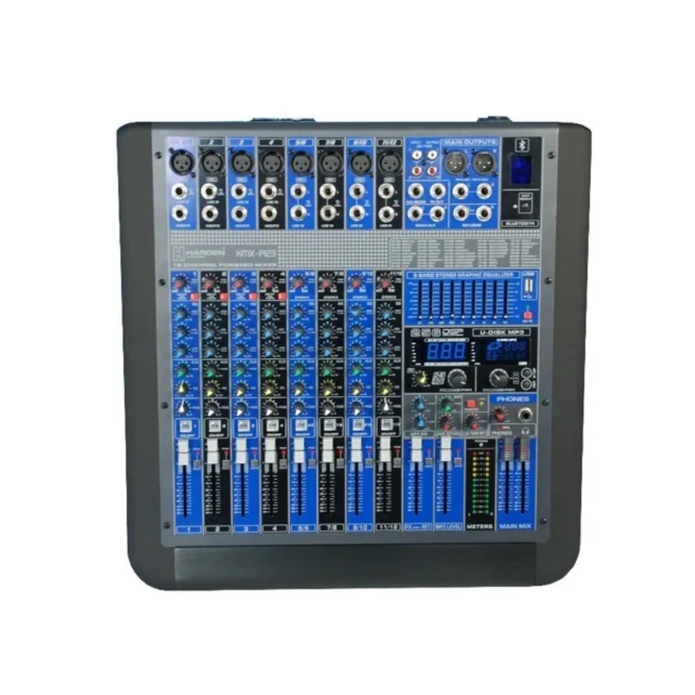 Mezcladora Amplificada Harden Kmx-p123 12 Canales C/efectos