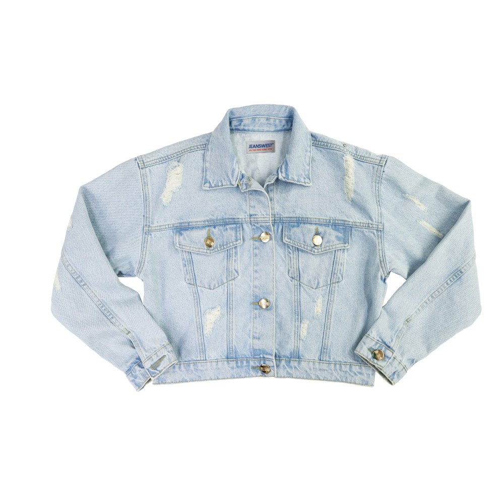 Chamarra de mezclilla clara