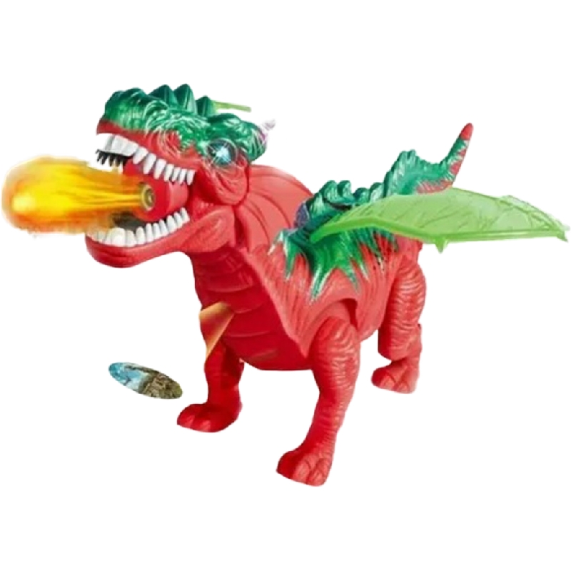 Dinosaurio Naranja Con Proyector Y Pone Huevos Camina Luces Y Sonido