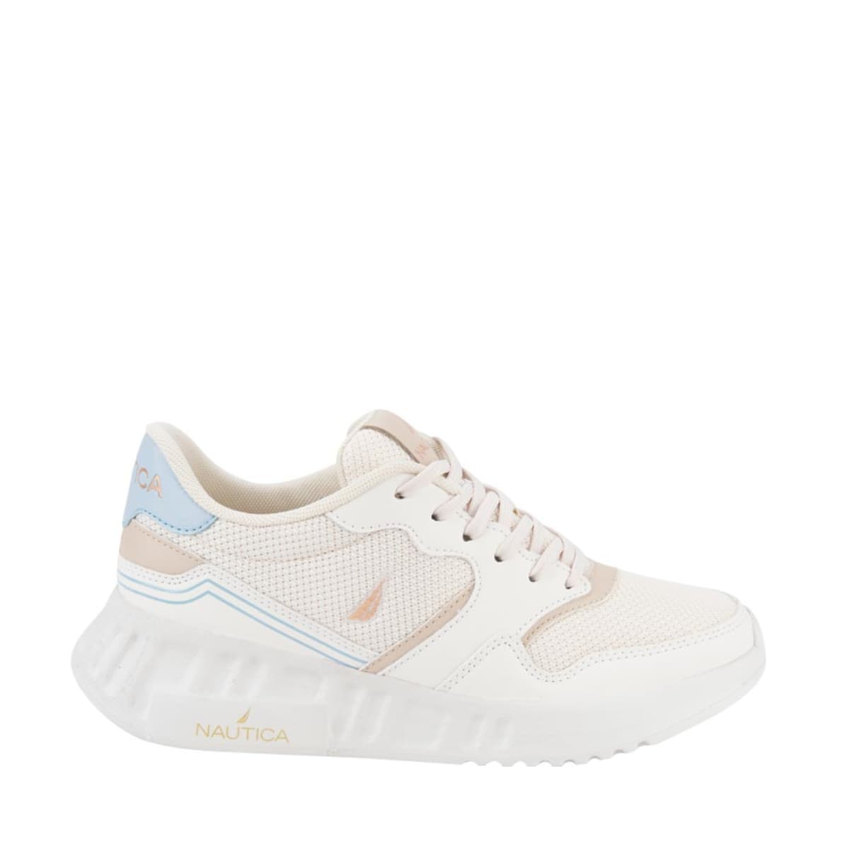 Tenis casuales marca Nautica para mujer, color beige, mod. 1034968