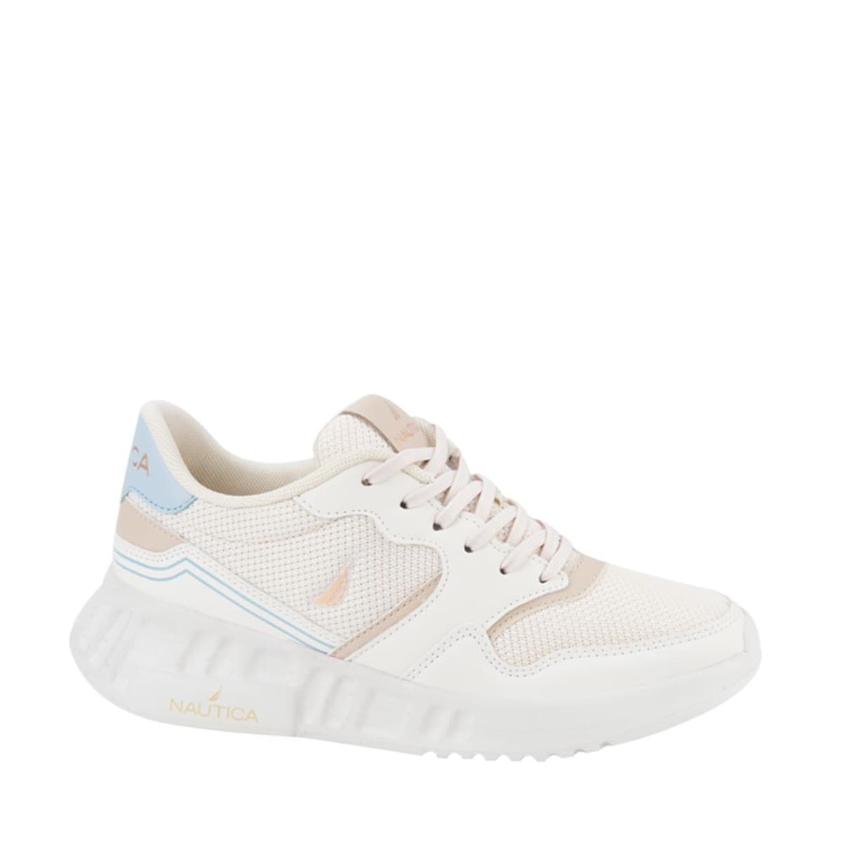 Tenis casuales marca Nautica para mujer, color beige, mod. 1034968