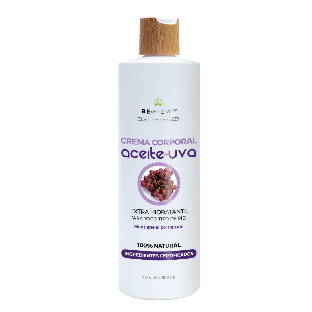 Crema corporal de uva, humectación intensiva 500 ml Beohemp