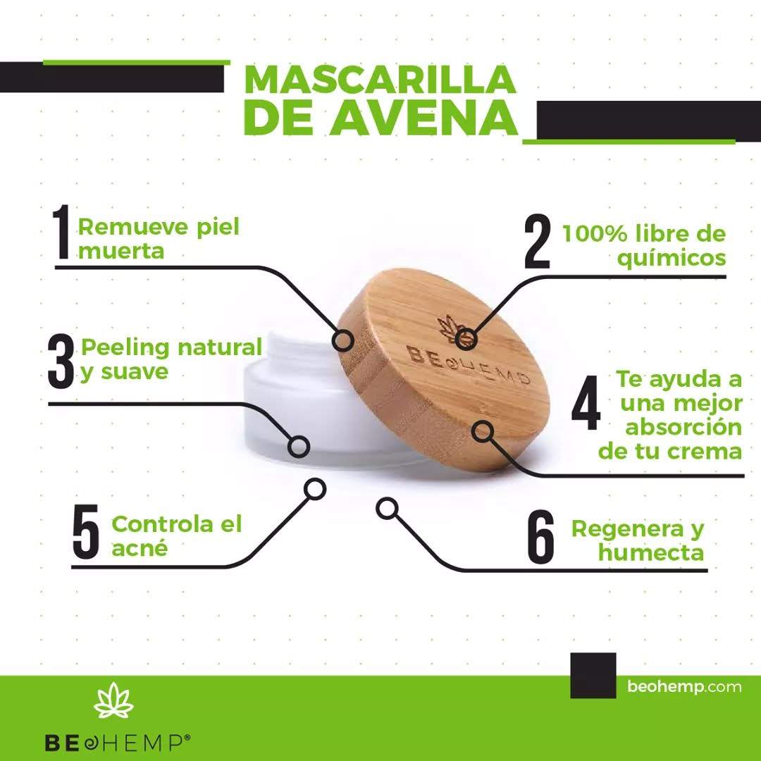 Mascarilla facial de avena tratamiento piel madura Beohemp