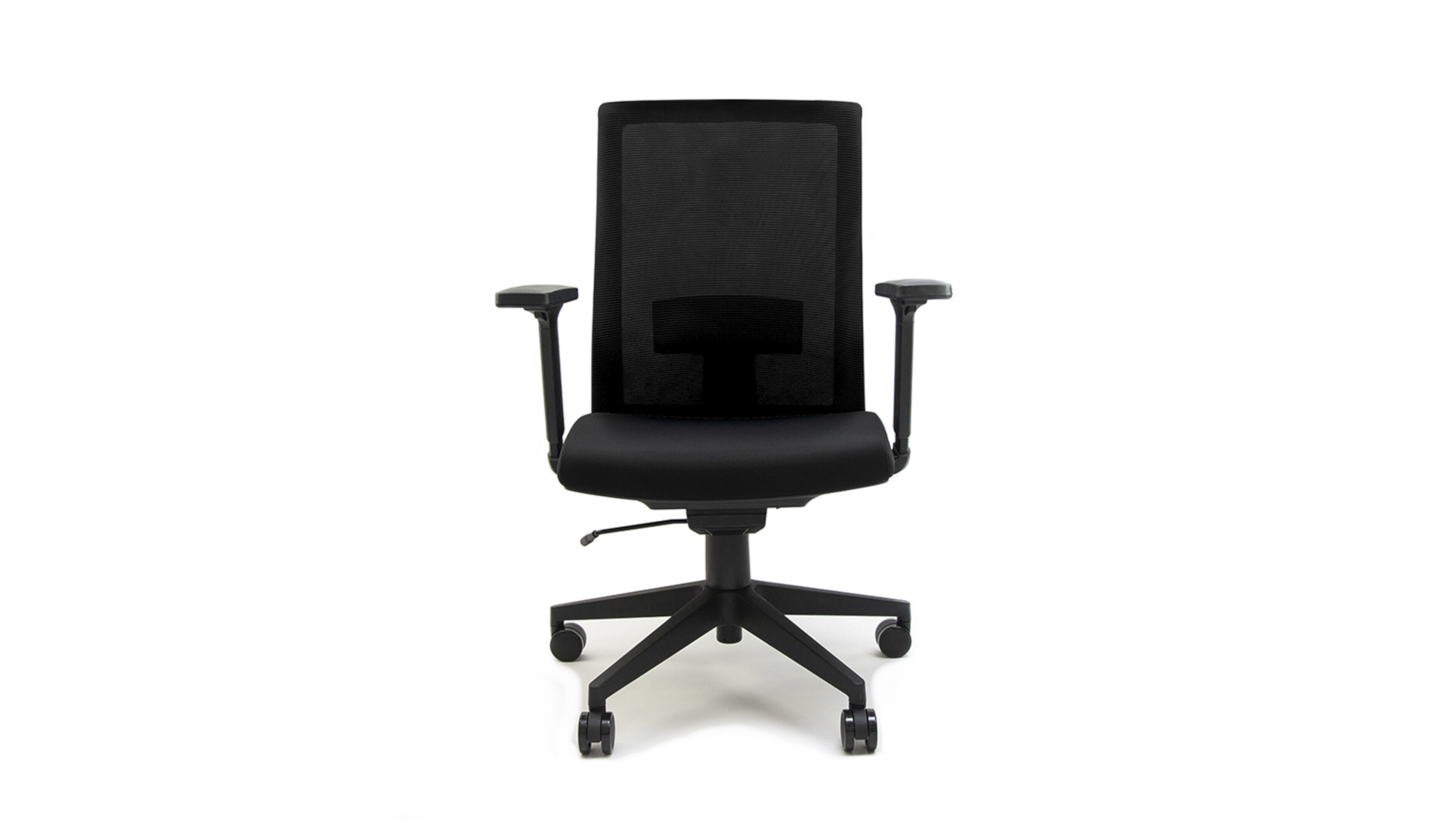 Línea Italia Silla de Escritorio Pietro Z435N / Altura Ajustable con Descansabrazos, Estructura Giratoria de HDPP. Respaldo en Malla y Asiento Tapizado Color Negro | Ideal para Oficinas, Home Office y Espacios de Trabajo.