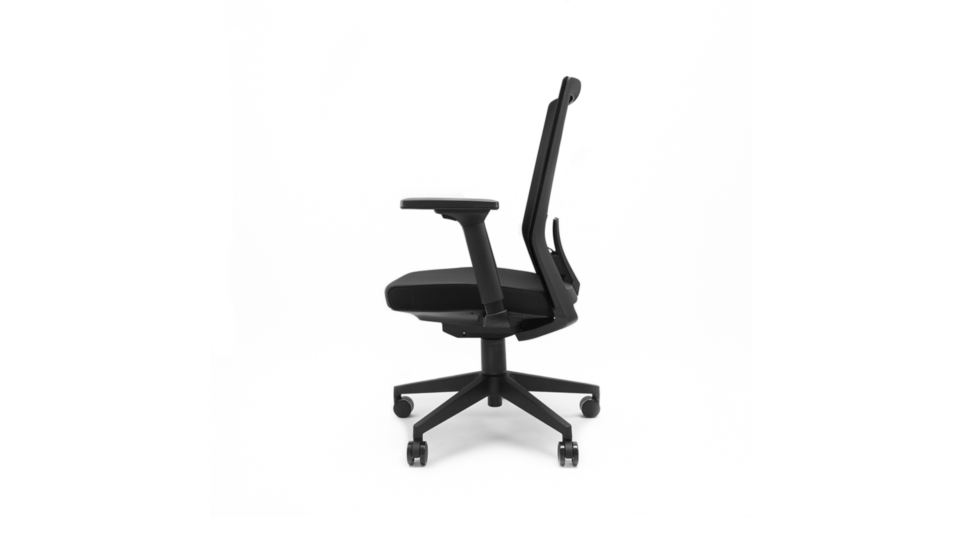 Línea Italia Silla de Escritorio Pietro Z435N / Altura Ajustable con Descansabrazos, Estructura Giratoria de HDPP. Respaldo en Malla y Asiento Tapizado Color Negro | Ideal para Oficinas, Home Office y Espacios de Trabajo.