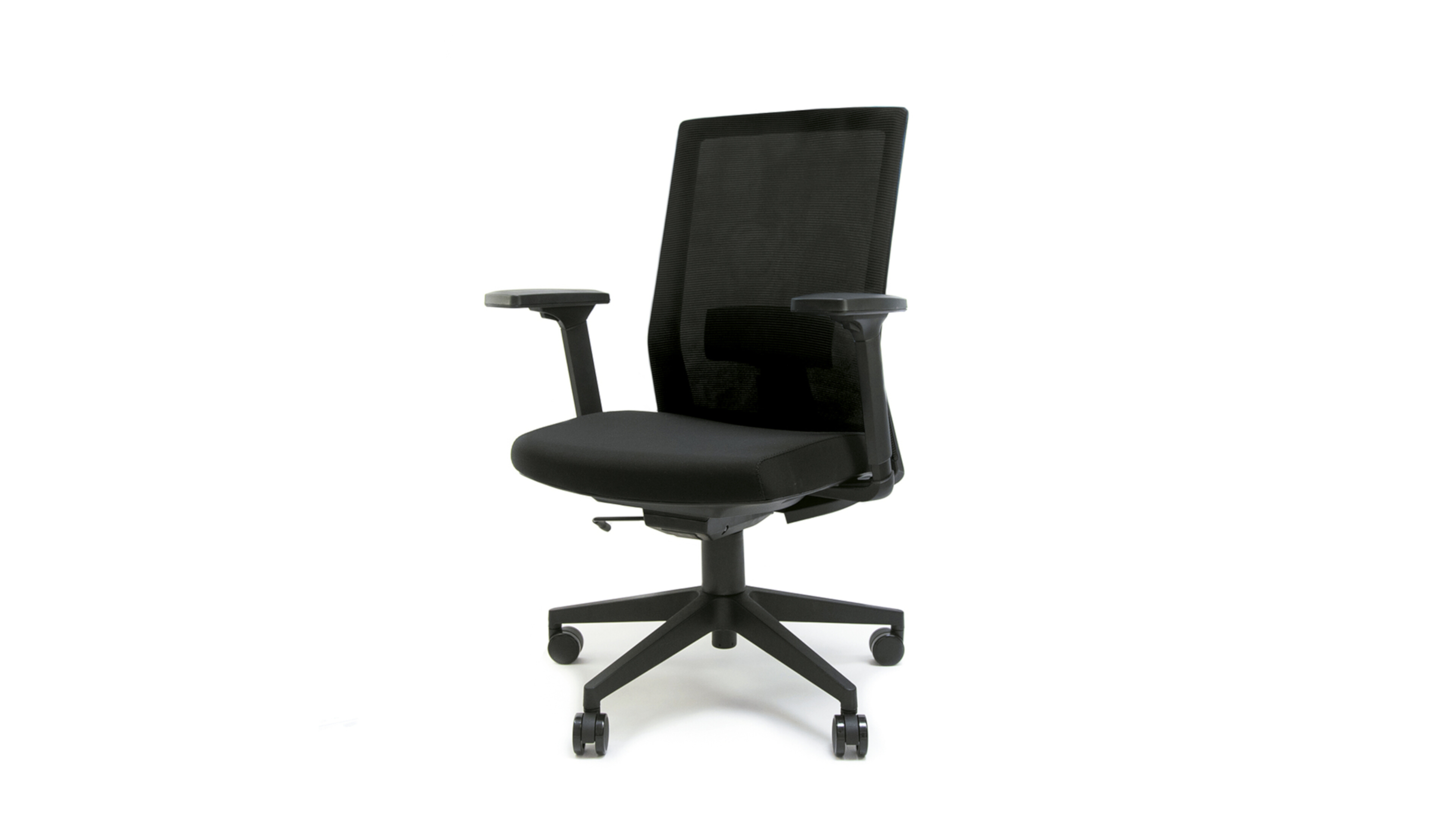 Línea Italia Silla de Escritorio Pietro Z435N / Altura Ajustable con Descansabrazos, Estructura Giratoria de HDPP. Respaldo en Malla y Asiento Tapizado Color Negro | Ideal para Oficinas, Home Office y Espacios de Trabajo.