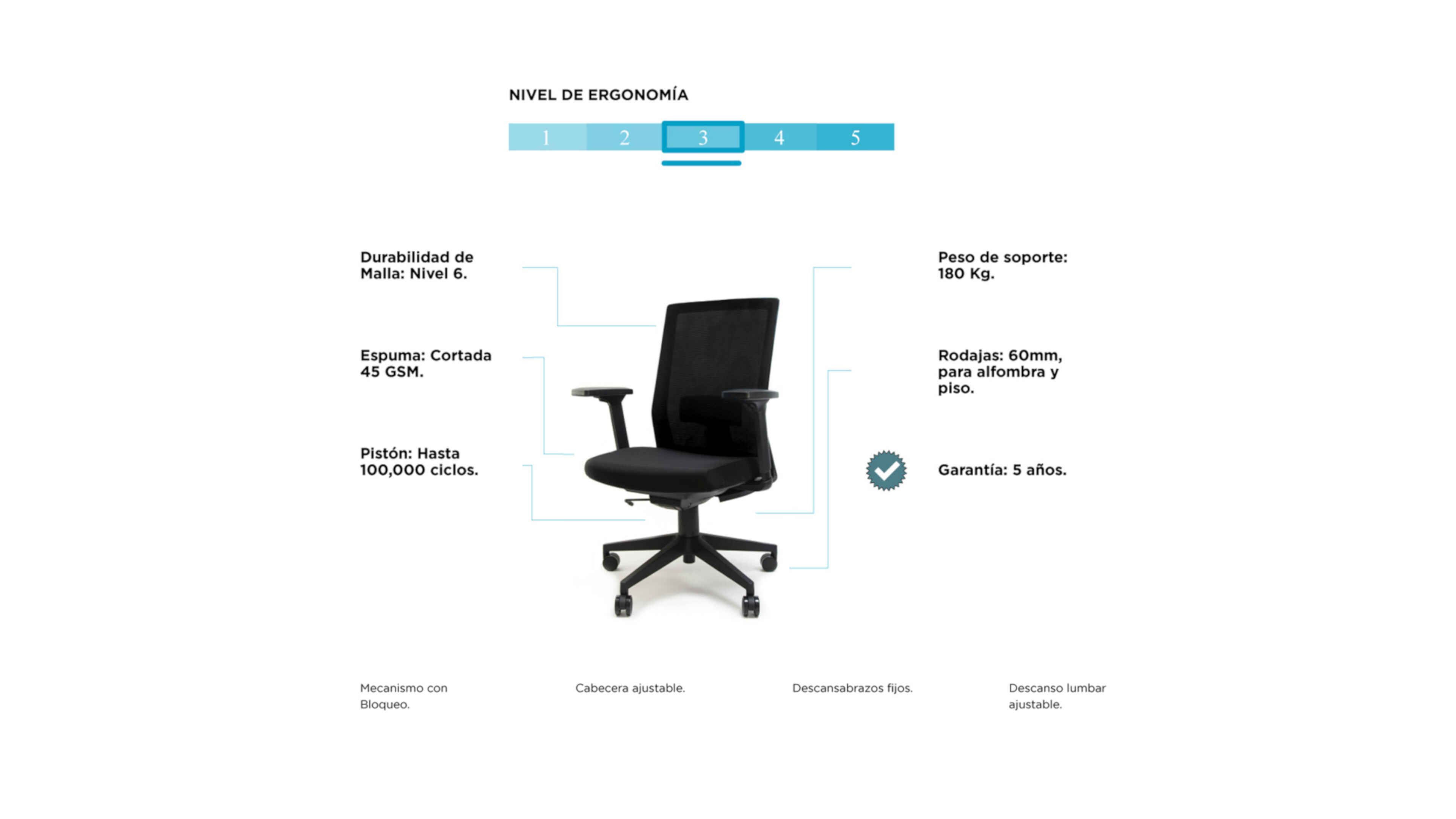 Línea Italia Silla de Escritorio Pietro Z435N / Altura Ajustable con Descansabrazos, Estructura Giratoria de HDPP. Respaldo en Malla y Asiento Tapizado Color Negro | Ideal para Oficinas, Home Office y Espacios de Trabajo.