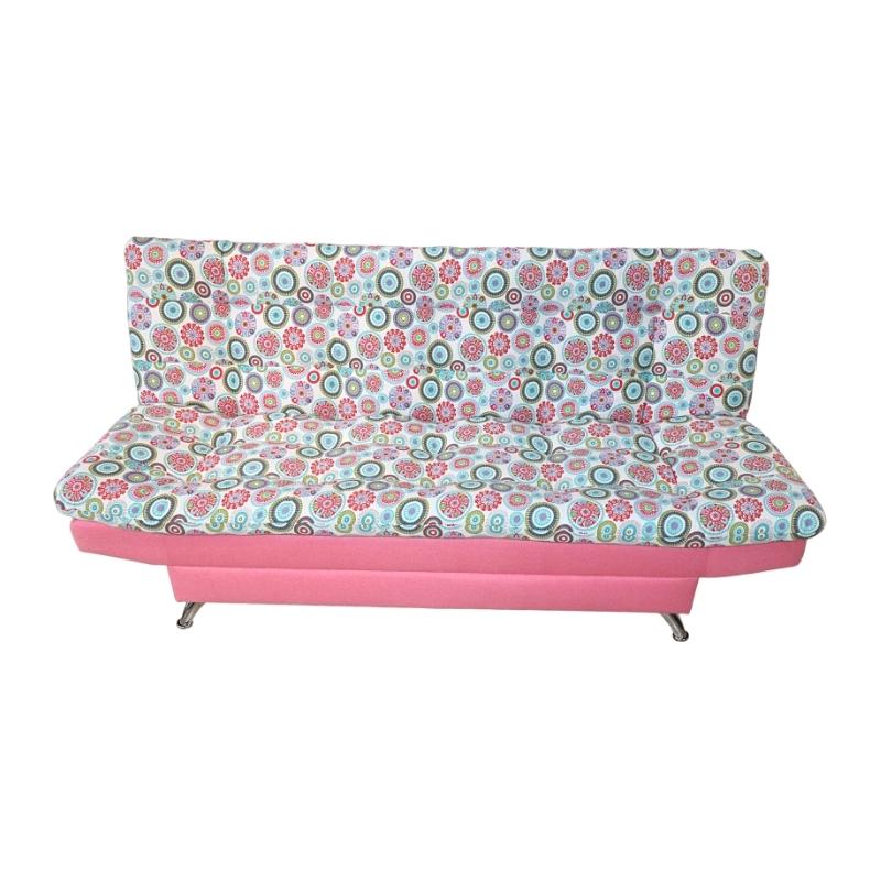 Sofá Cama Rosa Mandala Moderno 3 Posiciones