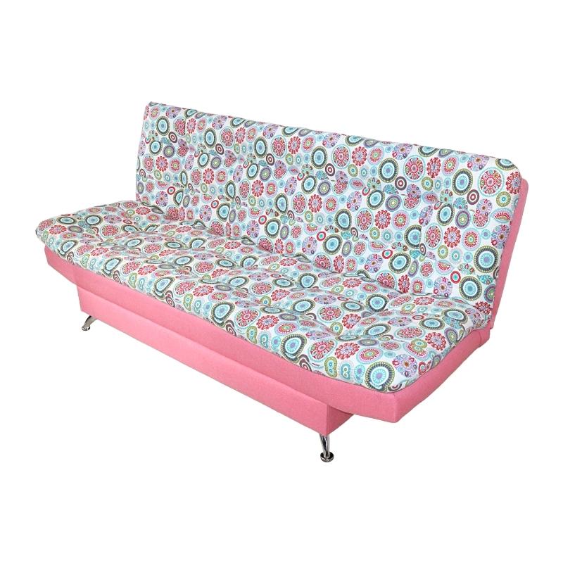 Sofá Cama Rosa Mandala Moderno 3 Posiciones