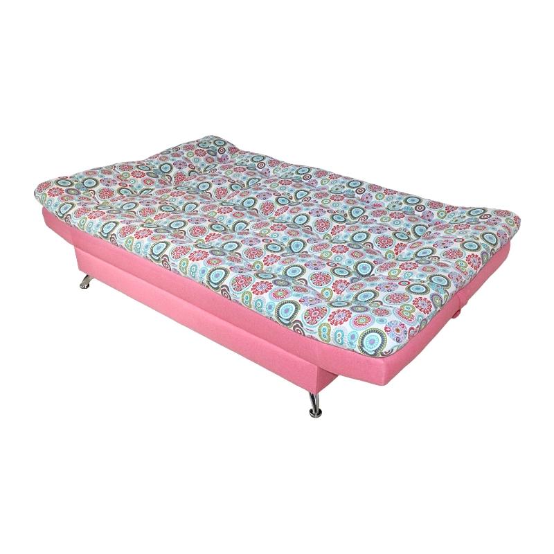 Sofá Cama Rosa Mandala Moderno 3 Posiciones