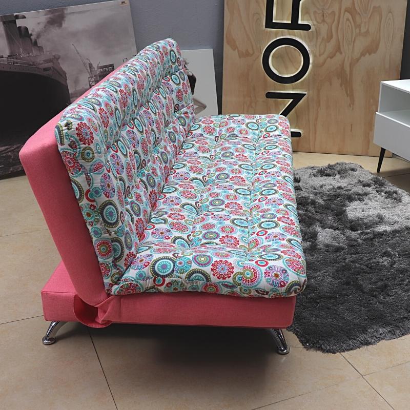 Sofá Cama Rosa Mandala Moderno 3 Posiciones