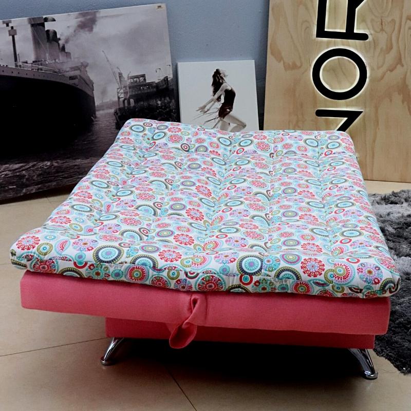 Sofá Cama Rosa Mandala Moderno 3 Posiciones
