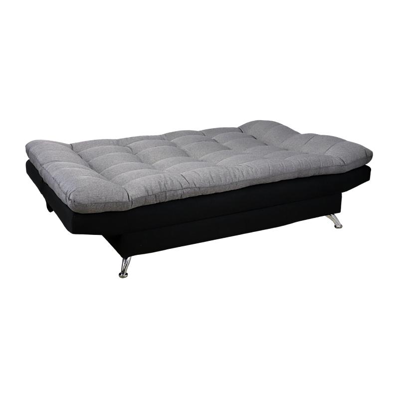 Sofá Cama Negro Gris Matrimonial 3 Posiciones