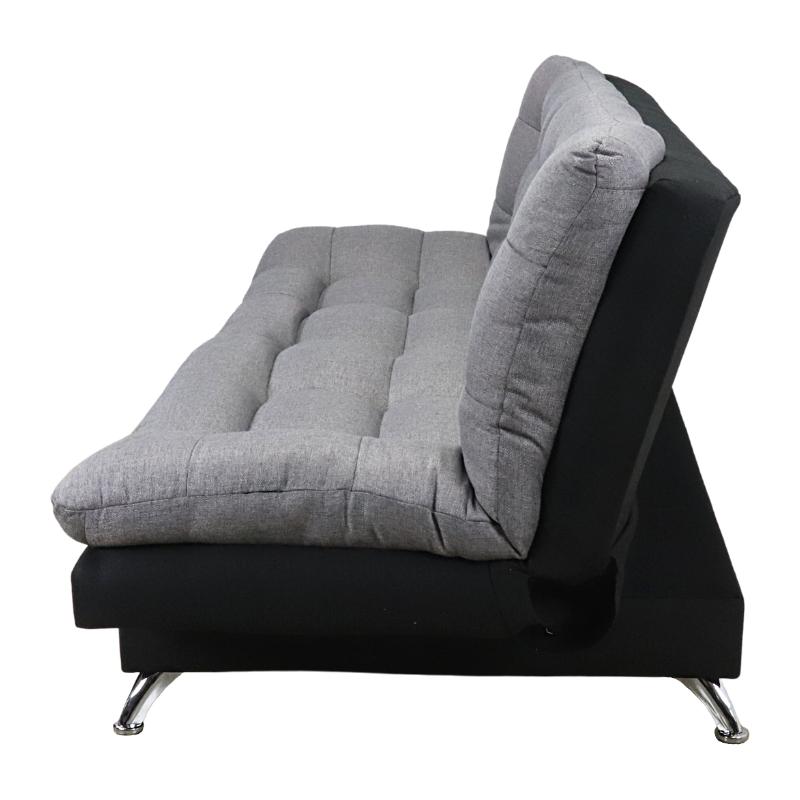 Sofá Cama Negro Gris Matrimonial 3 Posiciones