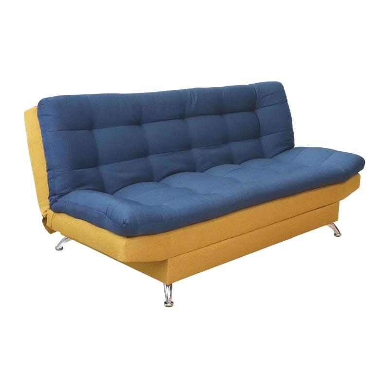Sofá Cama Mostaza Azul Matrimonial 3 Posiciones