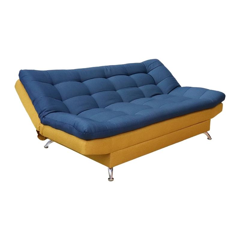 Sofá Cama Mostaza Azul Matrimonial 3 Posiciones