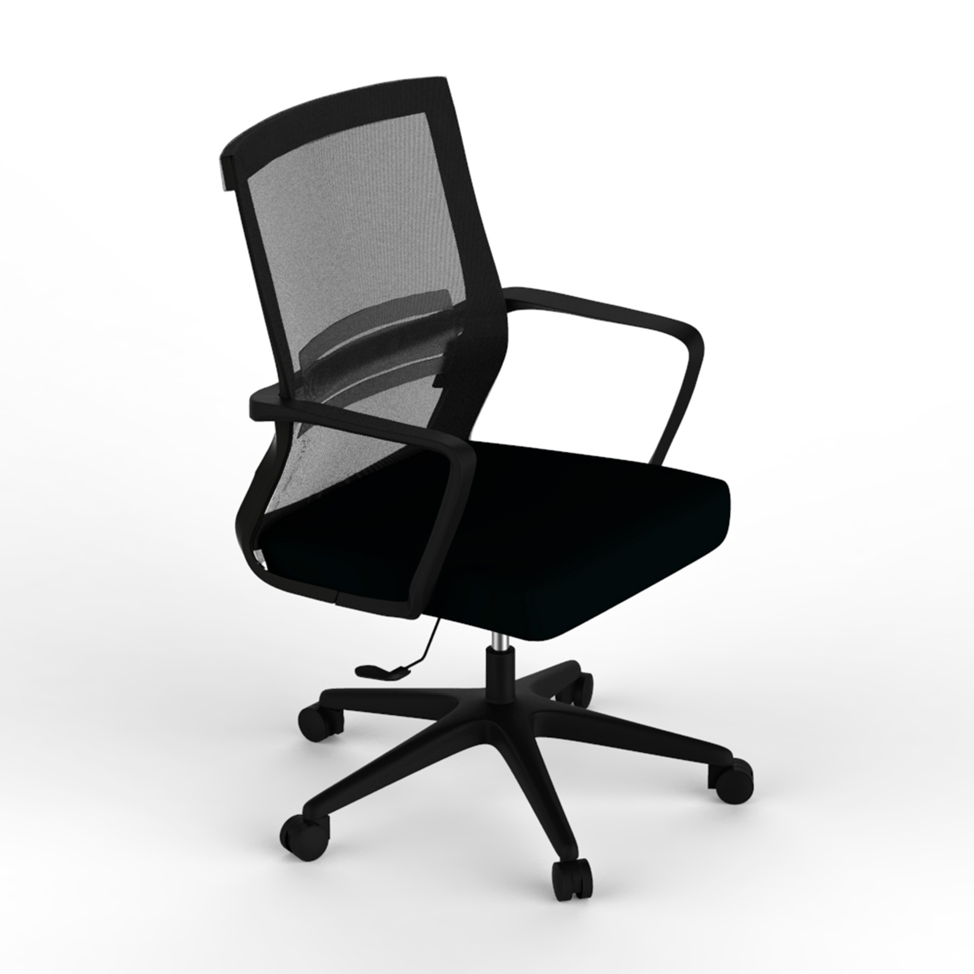 Línea Italia Silla de Escritorio Rosetto Z433N / Altura Ajustable con Descansabrazos, Estructura Giratoria de HDPP. Respaldo en Malla y Asiento Tapizado Color Negro | Ideal para Oficinas, Home Office y Espacios de Trabajo.