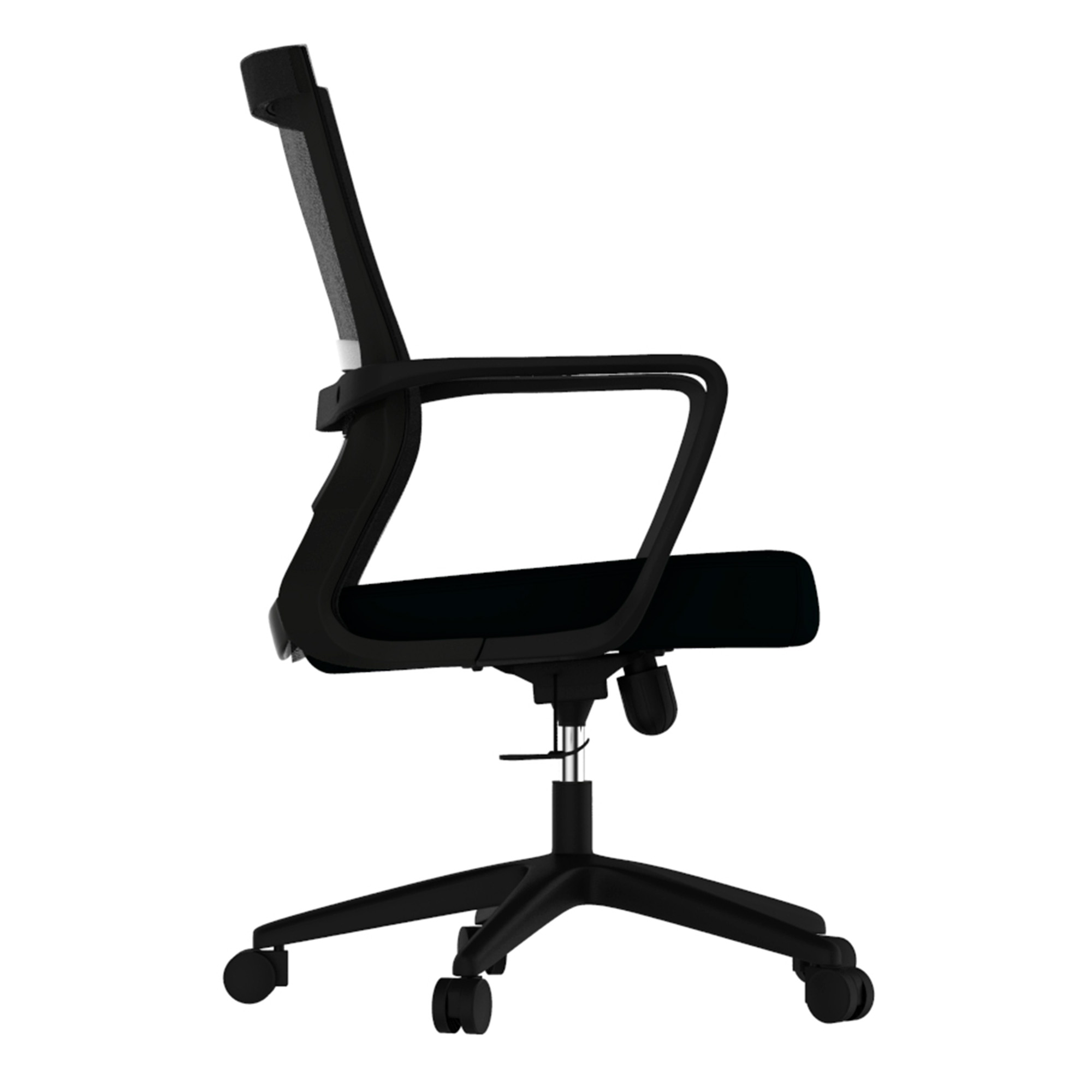 Línea Italia Silla de Escritorio Rosetto Z433N / Altura Ajustable con Descansabrazos, Estructura Giratoria de HDPP. Respaldo en Malla y Asiento Tapizado Color Negro | Ideal para Oficinas, Home Office y Espacios de Trabajo.