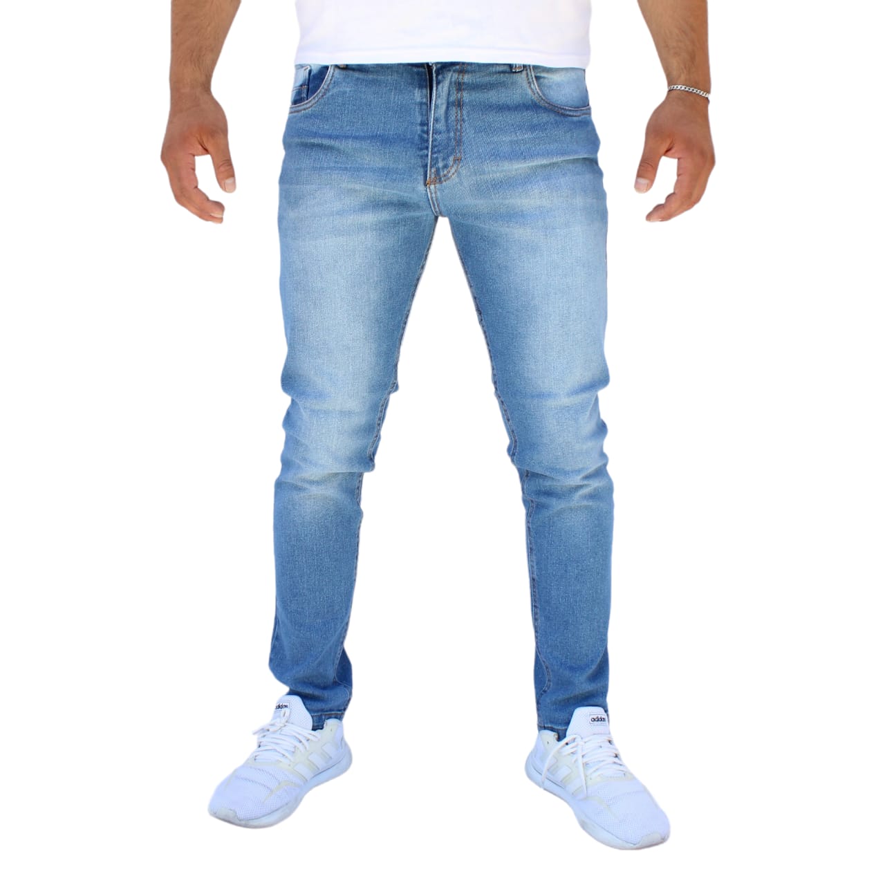 Pantalón Semiskinny de Mezclilla Stretch Gruesa para Hombre John Silver