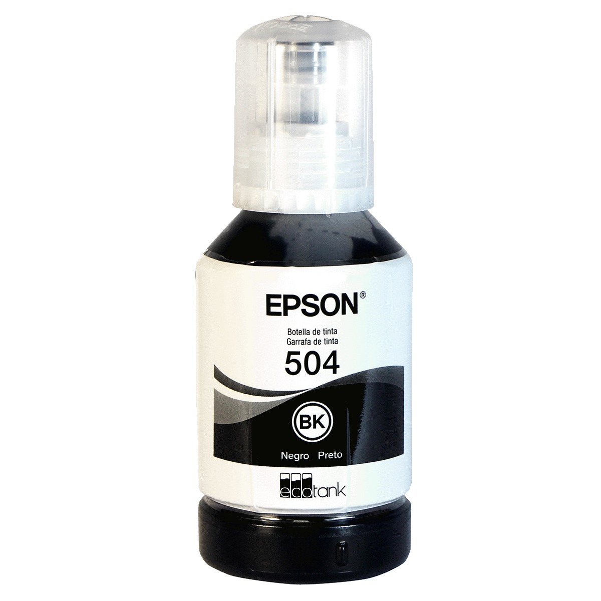 BOTELLA DE TINTA EPSON ECOTANK T504120 NEGRO P/ SERIE L4150, L4160, L4260, L6161, L6171, L6191, L6270