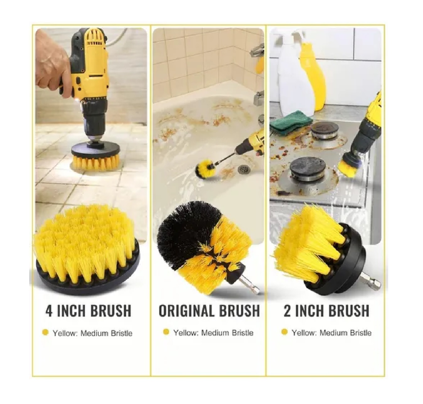 Kit Cepillo Para Taladro Con Piezas De Limpieza Esponja