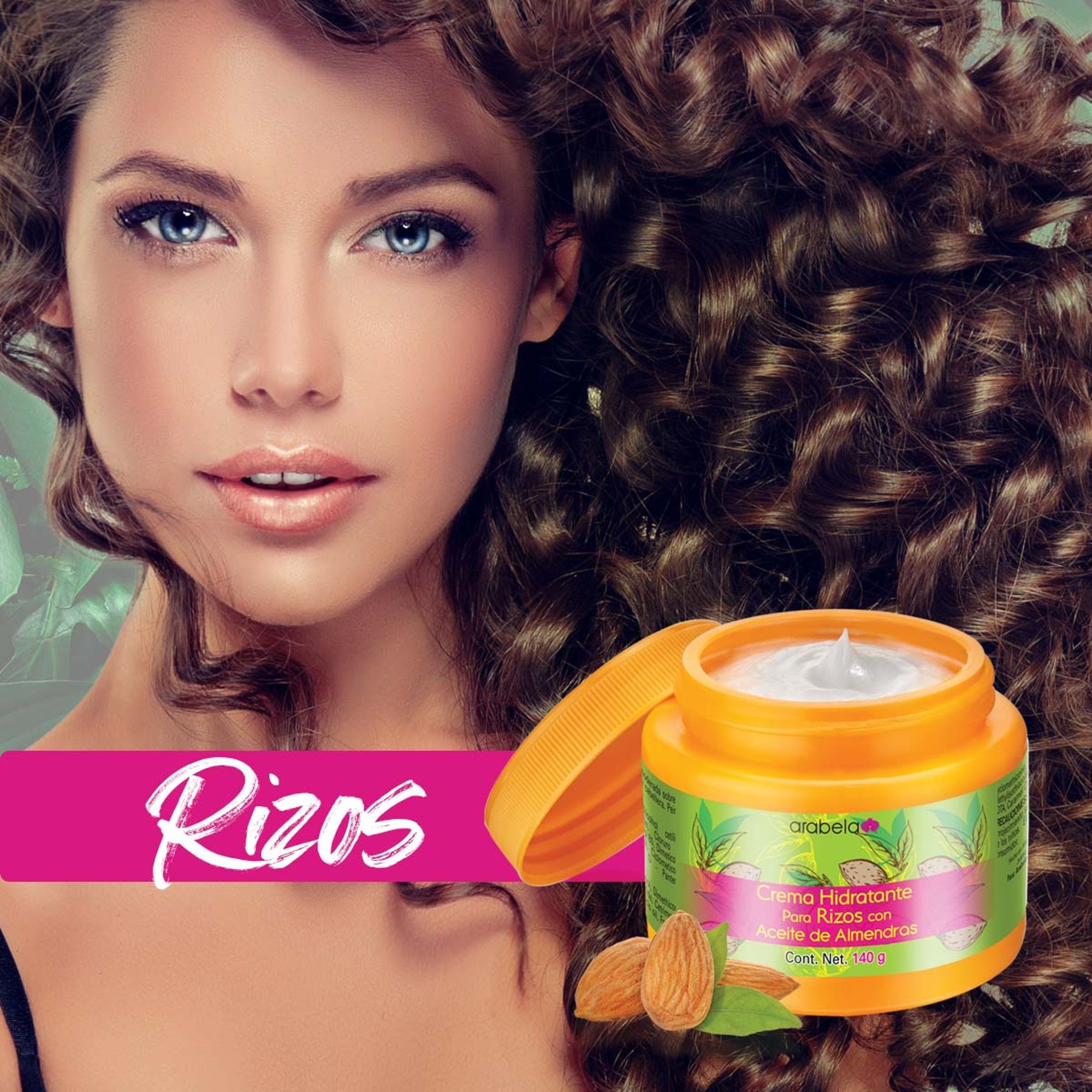 Crema Hidratante Para Rizos con Aceite de Almendras Arabela